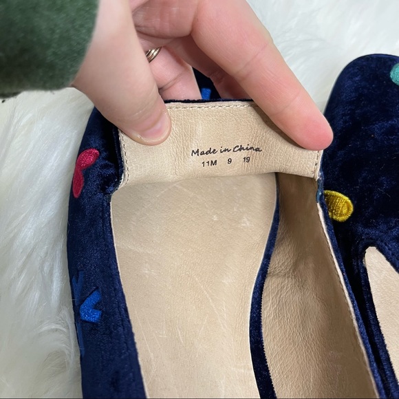 Jack Rogers Midnight Multicolor Embroidered Kennedy Velvet Loafers Size 11 - Picture 6 of 8